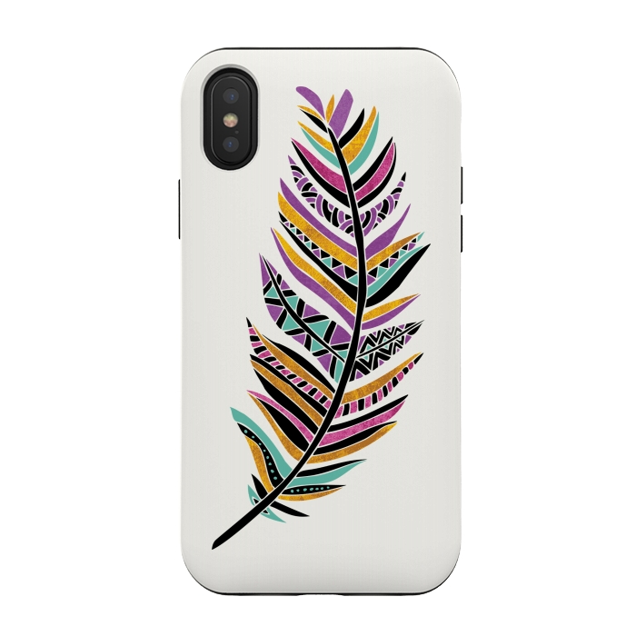 iPhone Xs / X StrongFit Dreamy Feather by Pom Graphic Design