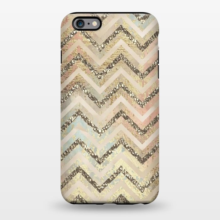 iPhone 6/6s plus StrongFit Chevron Gold Glamour Stripes 2 by Andrea Haase