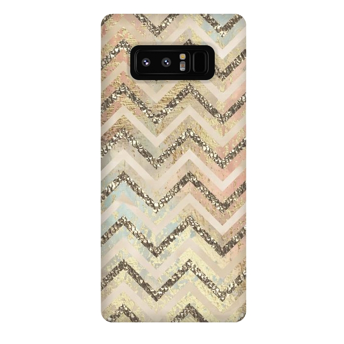 Galaxy Note 8 StrongFit Chevron Gold Glamour Stripes 2 by Andrea Haase