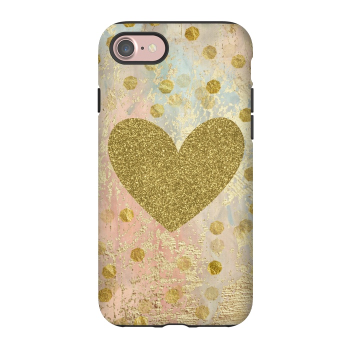 iPhone 7 StrongFit Golden Heart And Sparkles by Andrea Haase