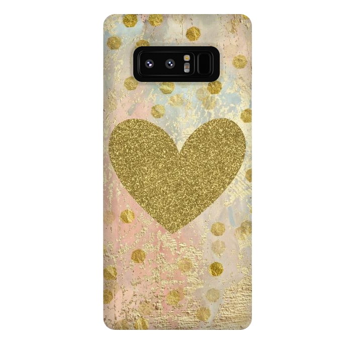 Galaxy Note 8 StrongFit Golden Heart And Sparkles by Andrea Haase