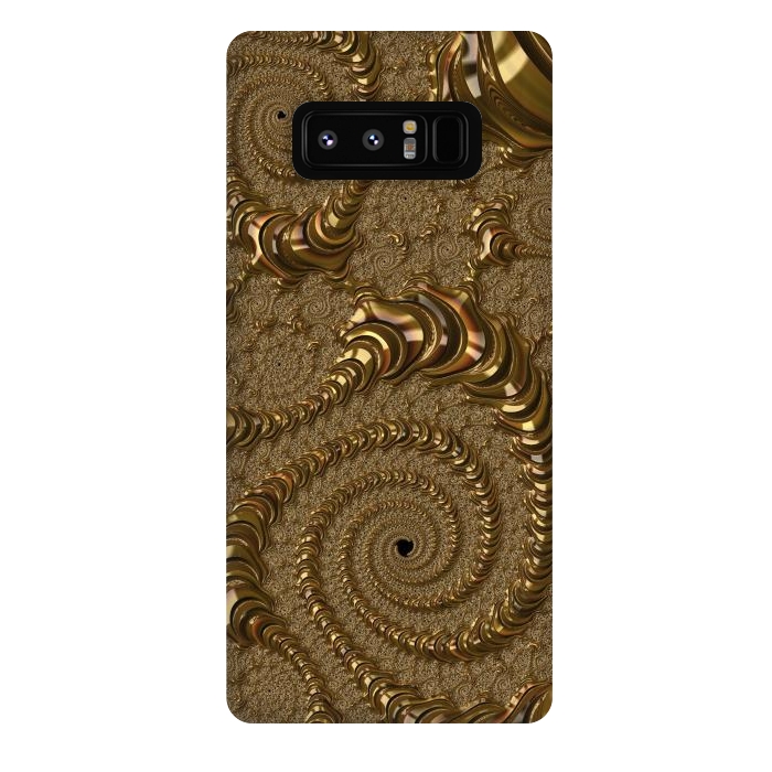 Galaxy Note 8 StrongFit Golden Fancy Fractals by Andrea Haase
