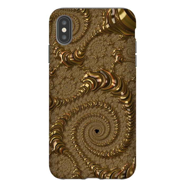 iPhone Xs Max StrongFit Golden Fancy Fractals by Andrea Haase