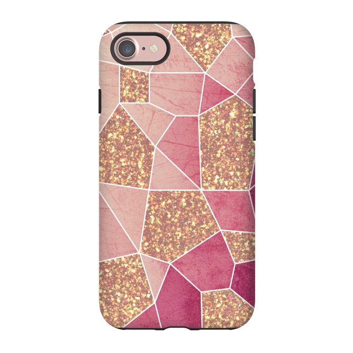 iPhone 7 StrongFit Pink geometric glitters by Jms
