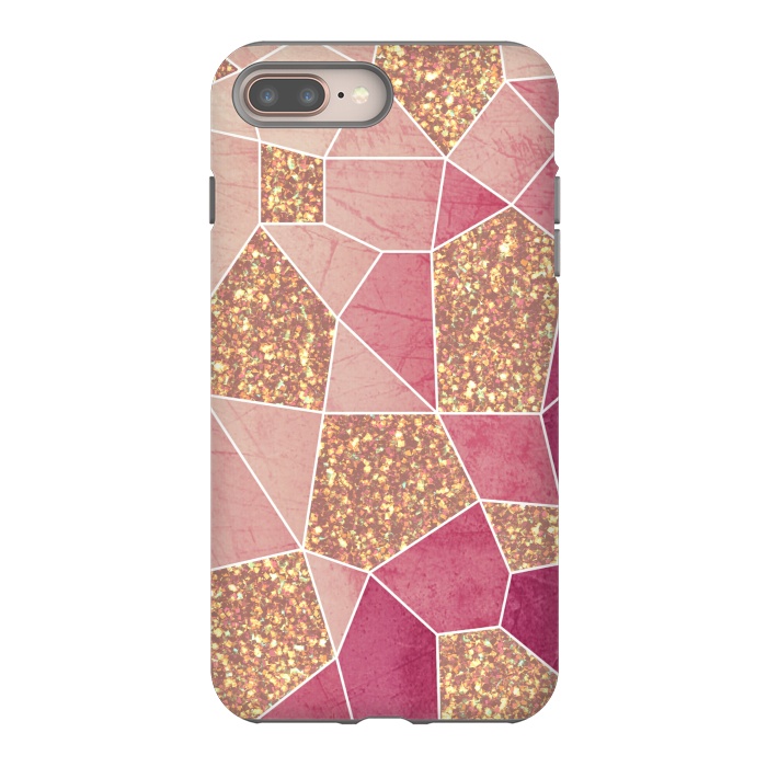 iPhone 7 plus StrongFit Pink geometric glitters by Jms