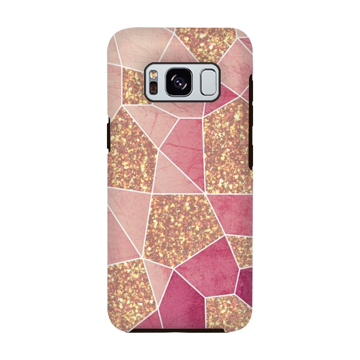 Galaxy S8 StrongFit Pink geometric glitters by Jms