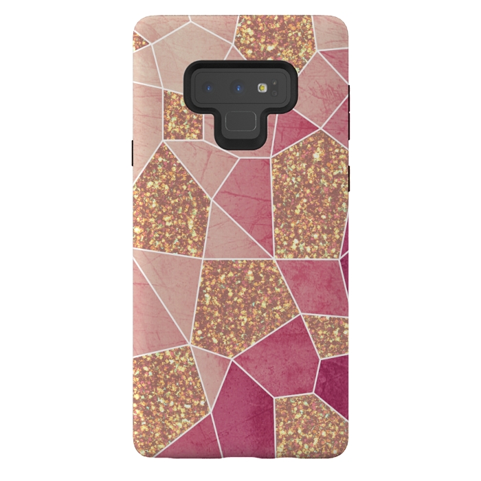 Galaxy Note 9 StrongFit Pink geometric glitters by Jms