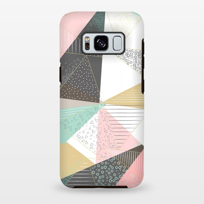 Galaxy S8 plus StrongFit Stylish gold triangles geometric design by InovArts