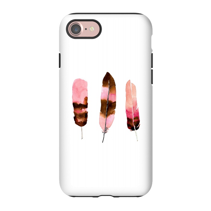 iPhone 7 StrongFit Blush Feathers by Amaya Brydon