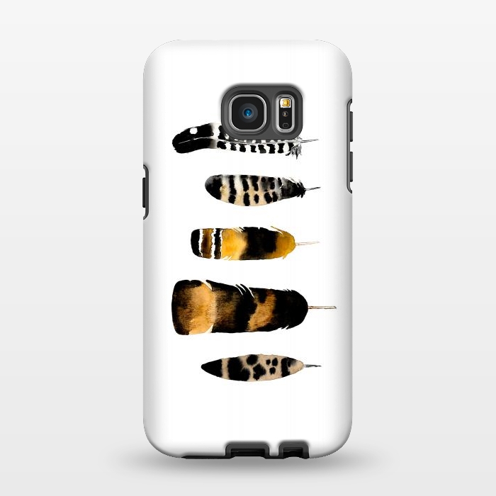 Galaxy S7 EDGE StrongFit Toasted Feather by Amaya Brydon