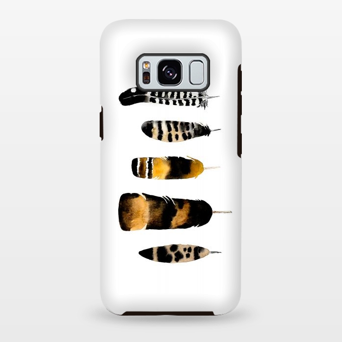 Galaxy S8 plus StrongFit Toasted Feather by Amaya Brydon