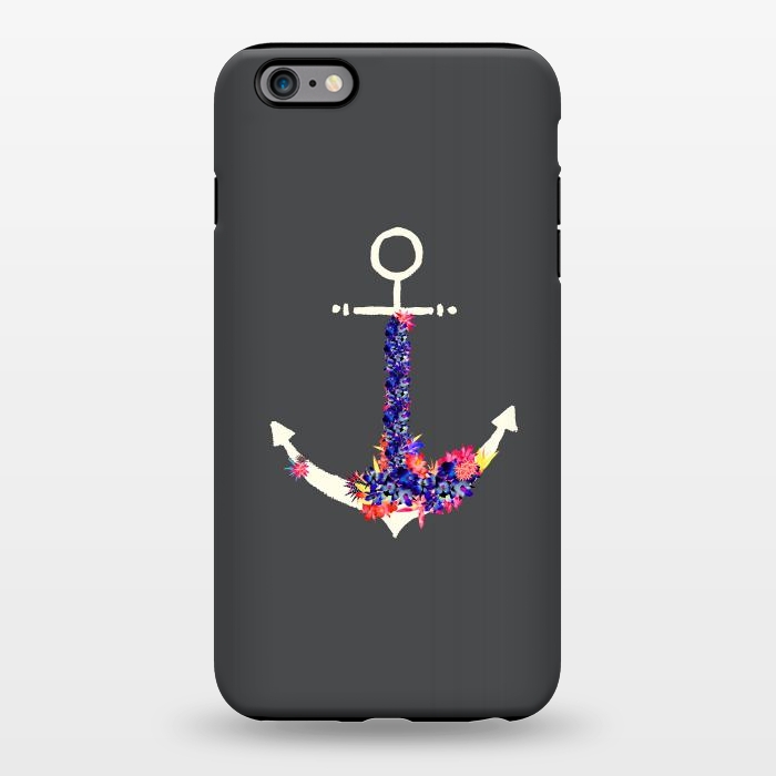 iPhone 6/6s plus StrongFit Floral Anchor Slate  by Amaya Brydon