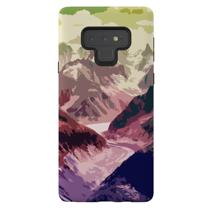 Galaxy Note 9 StrongFit Mountain River by Creativeaxle