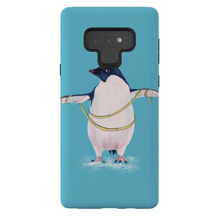 Galaxy Note 9 StrongFit Cute Fat Penguin Goes On Diet by Boriana Giormova