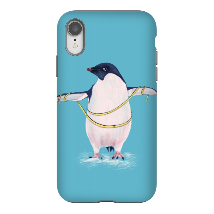 iPhone Xr StrongFit Cute Fat Penguin Goes On Diet by Boriana Giormova