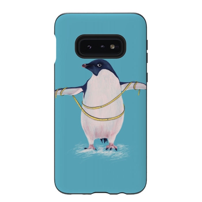 Galaxy S10e StrongFit Cute Fat Penguin Goes On Diet by Boriana Giormova