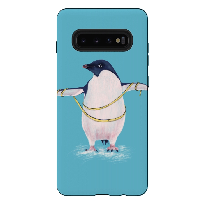 Galaxy S10 plus StrongFit Cute Fat Penguin Goes On Diet by Boriana Giormova