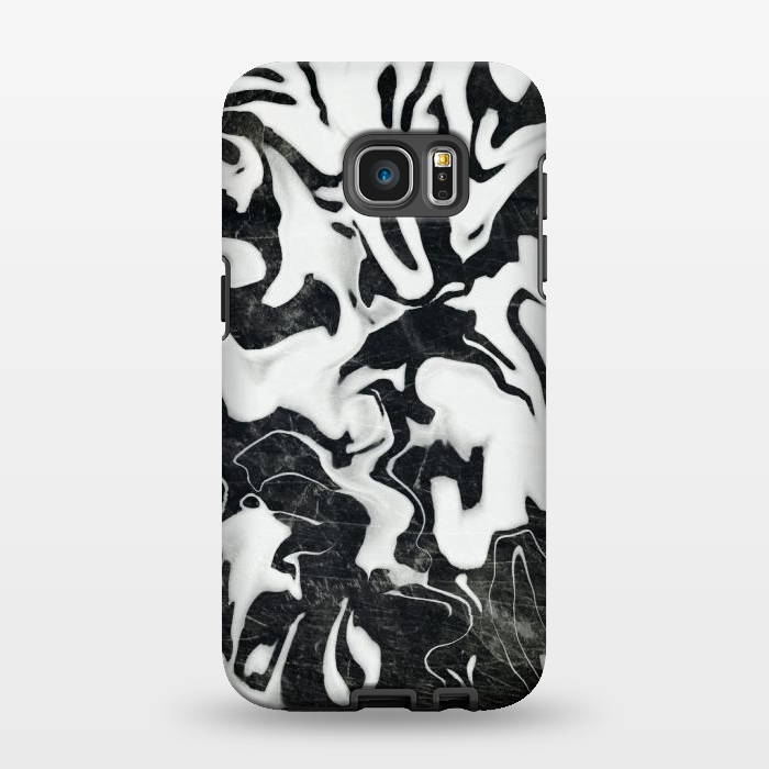 Galaxy S7 EDGE StrongFit Black white marble by Jms