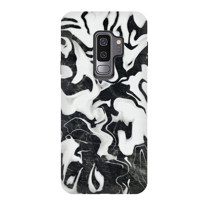 Galaxy S9 plus StrongFit Black white marble by Jms