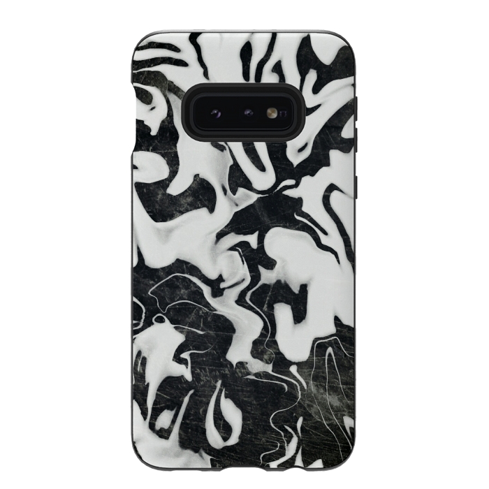 Galaxy S10e StrongFit Black white marble by Jms