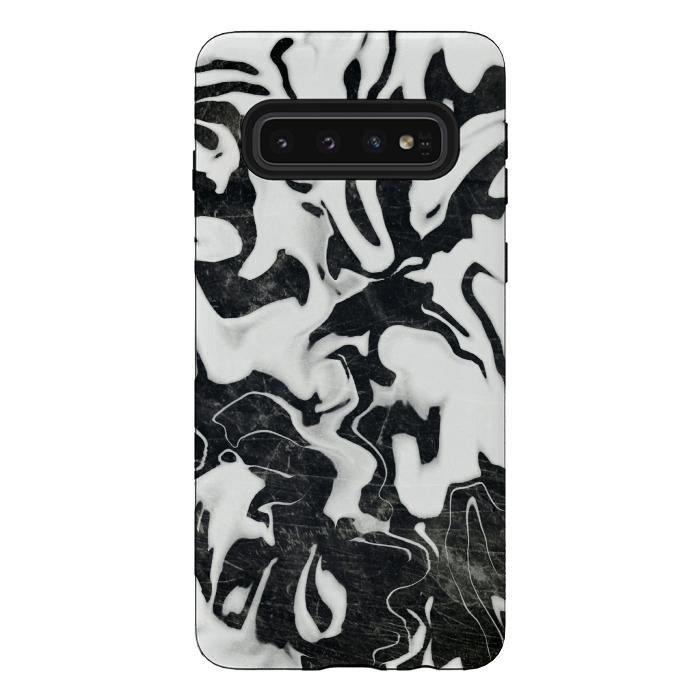 Galaxy S10 StrongFit Black white marble by Jms