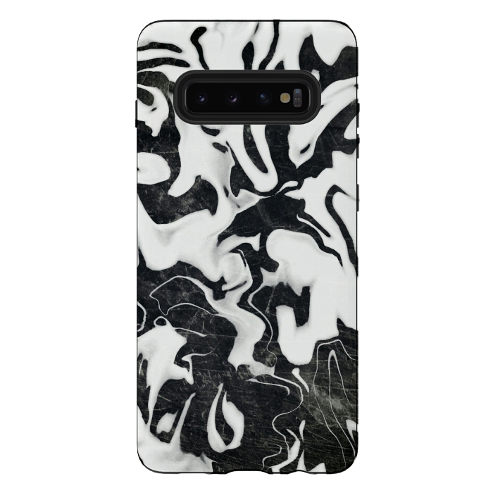 Galaxy S10 plus StrongFit Black white marble by Jms