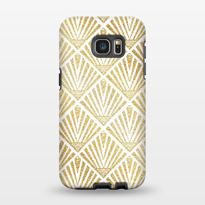 Galaxy S7 EDGE StrongFit Elegant golden diamond palm art deco design by InovArts
