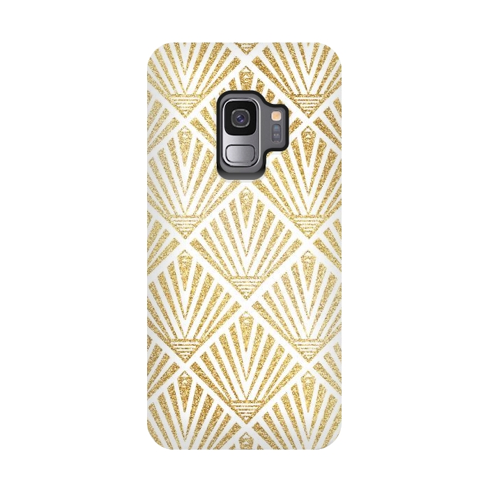 Galaxy S9 StrongFit Elegant golden diamond palm art deco design by InovArts