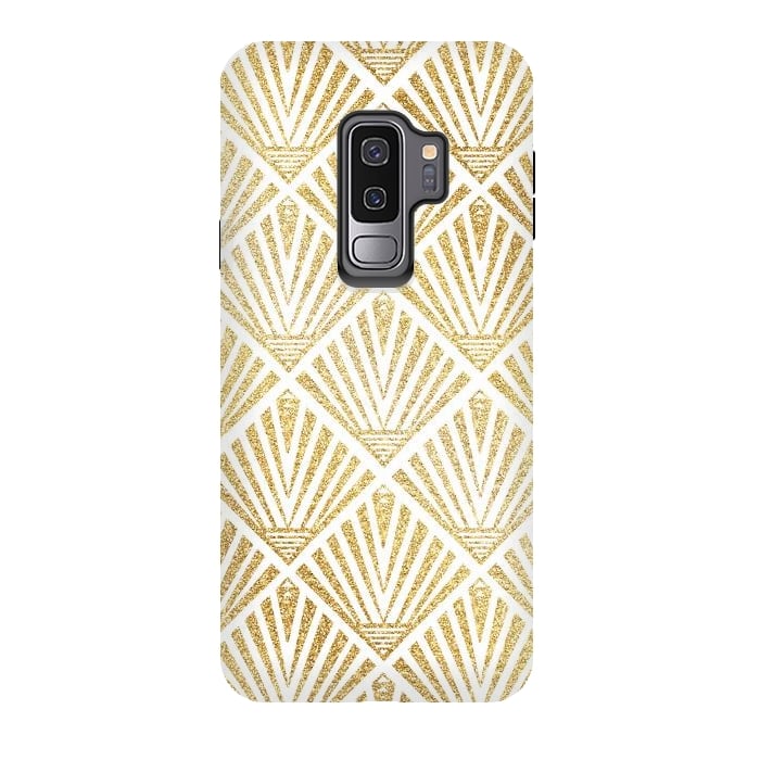 Galaxy S9 plus StrongFit Elegant golden diamond palm art deco design by InovArts