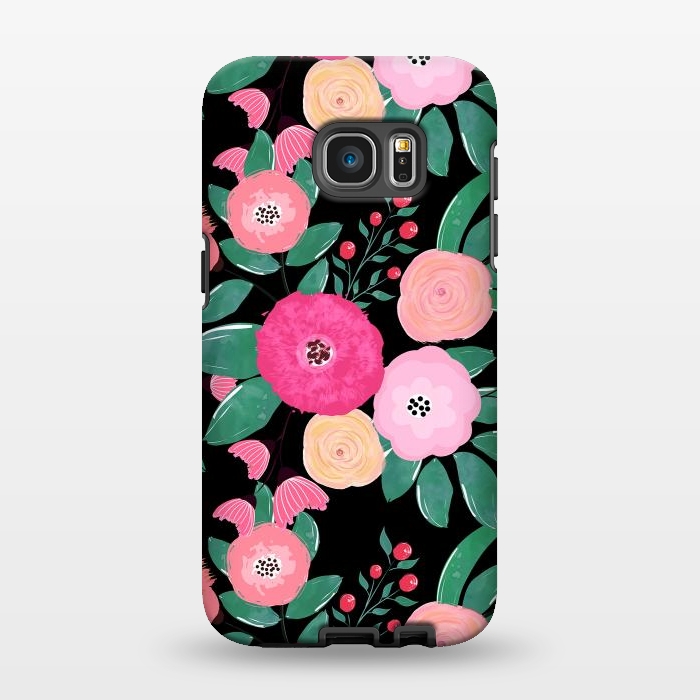 Galaxy S7 EDGE StrongFit Stylish abstract creative floral paint by InovArts