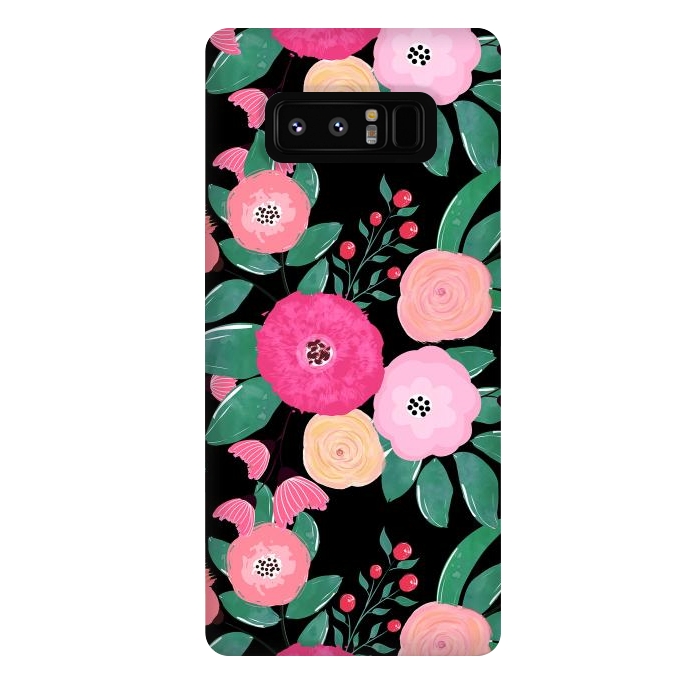 Galaxy Note 8 StrongFit Stylish abstract creative floral paint by InovArts