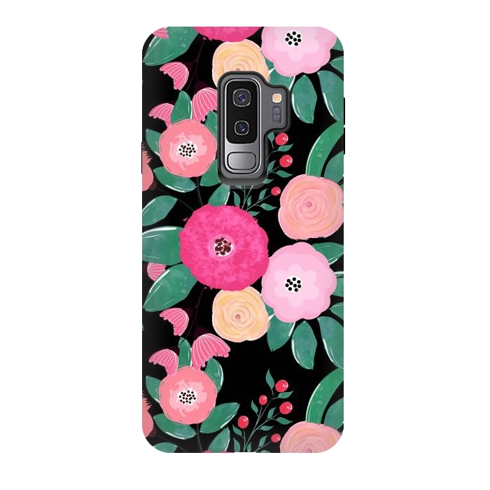 Galaxy S9 plus StrongFit Stylish abstract creative floral paint by InovArts