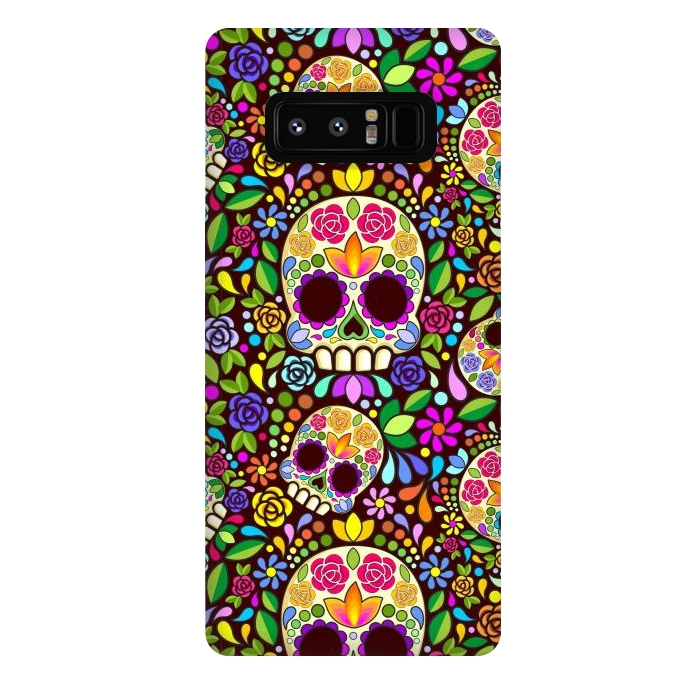 Galaxy Note 8 StrongFit Sugar Skull Floral Naif Art Mexican Calaveras by BluedarkArt