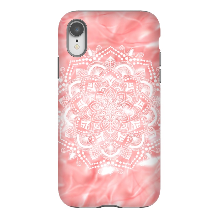 iPhone Xr StrongFit Mandala white flower by Jms