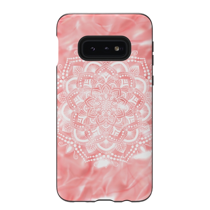 Galaxy S10e StrongFit Mandala white flower by Jms