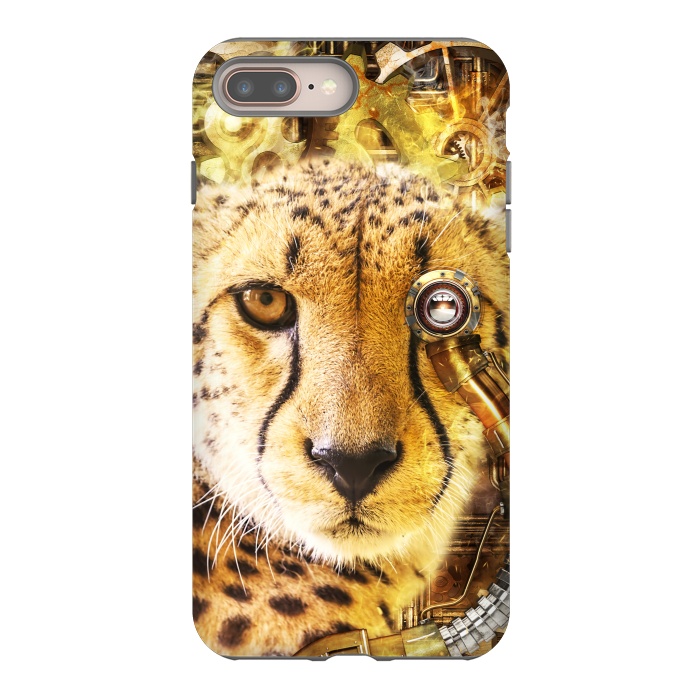 iPhone 7 plus StrongFit Steampunk Cheetah by Simone Gatterwe