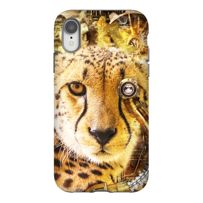 iPhone Xr StrongFit Steampunk Cheetah by Simone Gatterwe