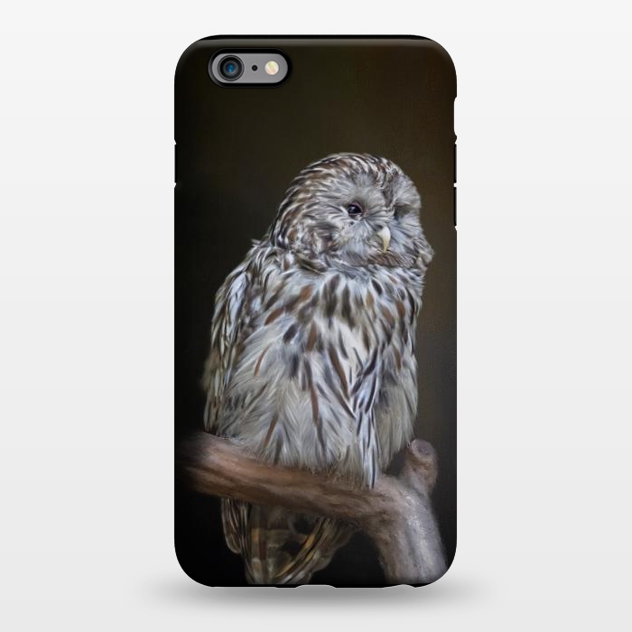 iPhone 6/6s plus StrongFit A lovely cute painted owl with a brown background by Simone Gatterwe