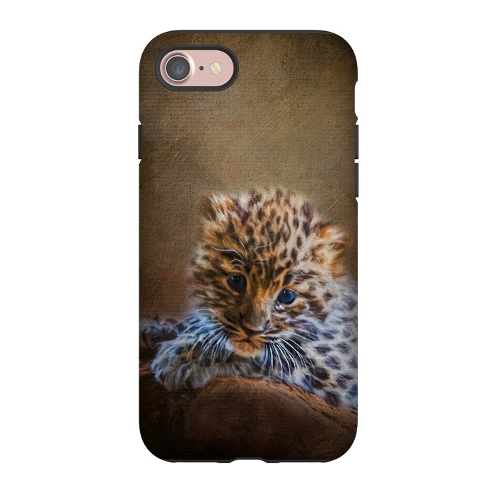 iPhone 7 StrongFit Cute painting amur leopard cub by Simone Gatterwe