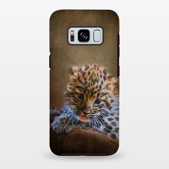 Galaxy S8 plus StrongFit Cute painting amur leopard cub by Simone Gatterwe