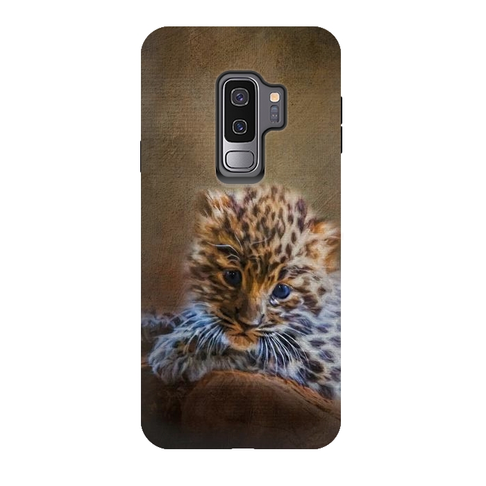 Galaxy S9 plus StrongFit Cute painting amur leopard cub by Simone Gatterwe