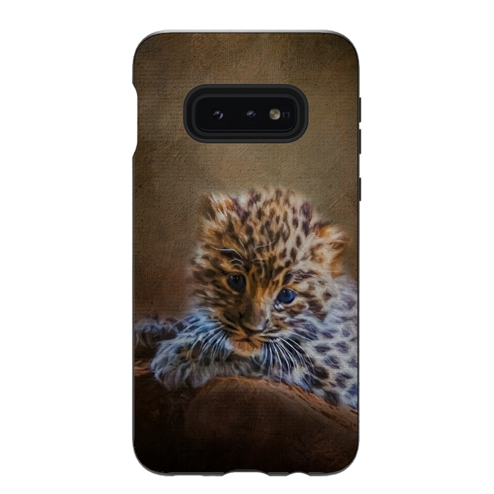Galaxy S10e StrongFit Cute painting amur leopard cub by Simone Gatterwe