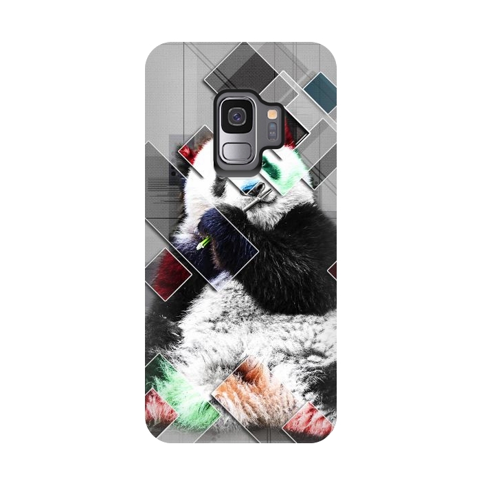 Galaxy S9 StrongFit Cute colorful collage Panda by Simone Gatterwe