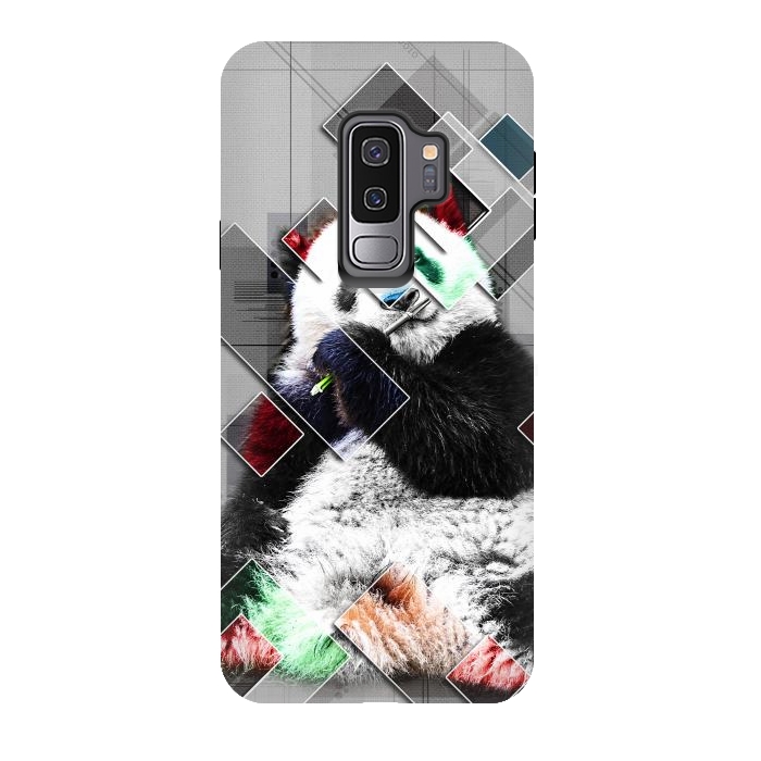 Galaxy S9 plus StrongFit Cute colorful collage Panda by Simone Gatterwe