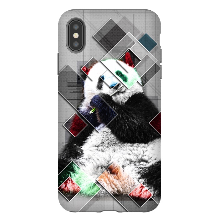 iPhone Xs Max StrongFit Cute colorful collage Panda by Simone Gatterwe