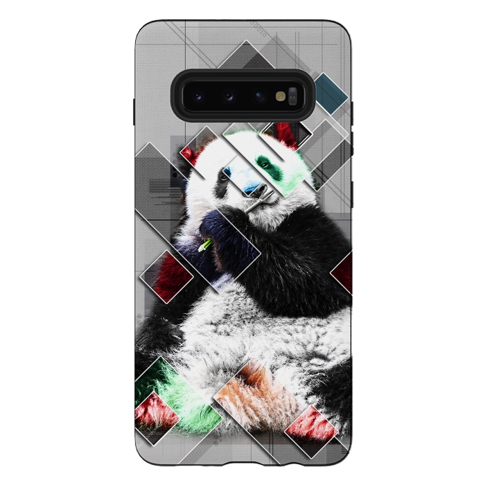 Galaxy S10 plus StrongFit Cute colorful collage Panda by Simone Gatterwe