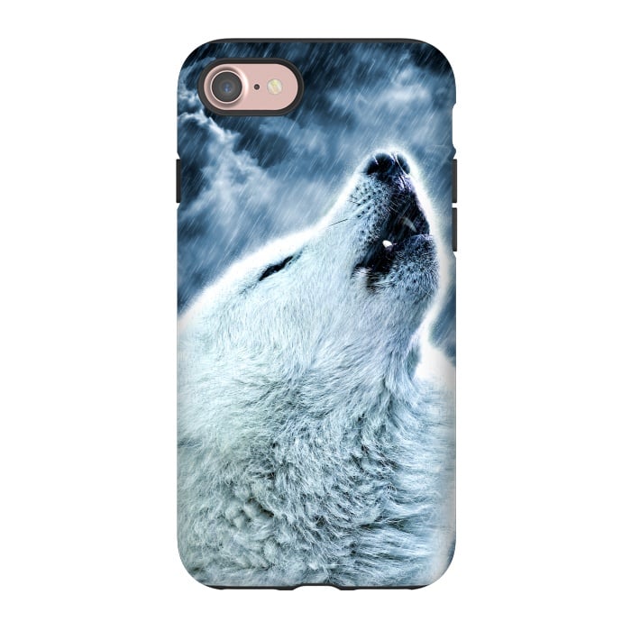 iPhone 7 StrongFit A howling wolf in the rain by Simone Gatterwe