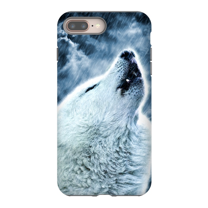 iPhone 7 plus StrongFit A howling wolf in the rain by Simone Gatterwe