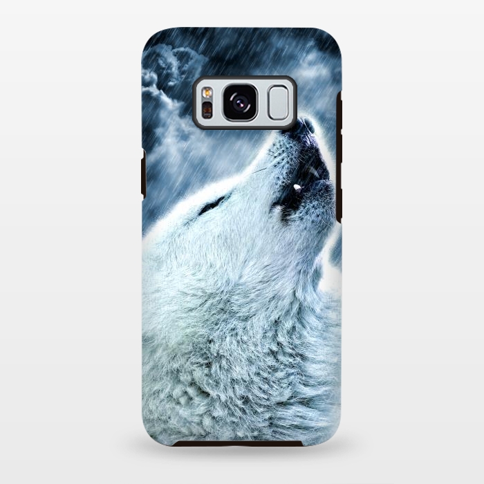 Galaxy S8 plus StrongFit A howling wolf in the rain by Simone Gatterwe