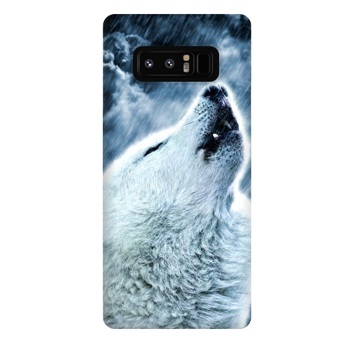 Galaxy Note 8 StrongFit A howling wolf in the rain by Simone Gatterwe